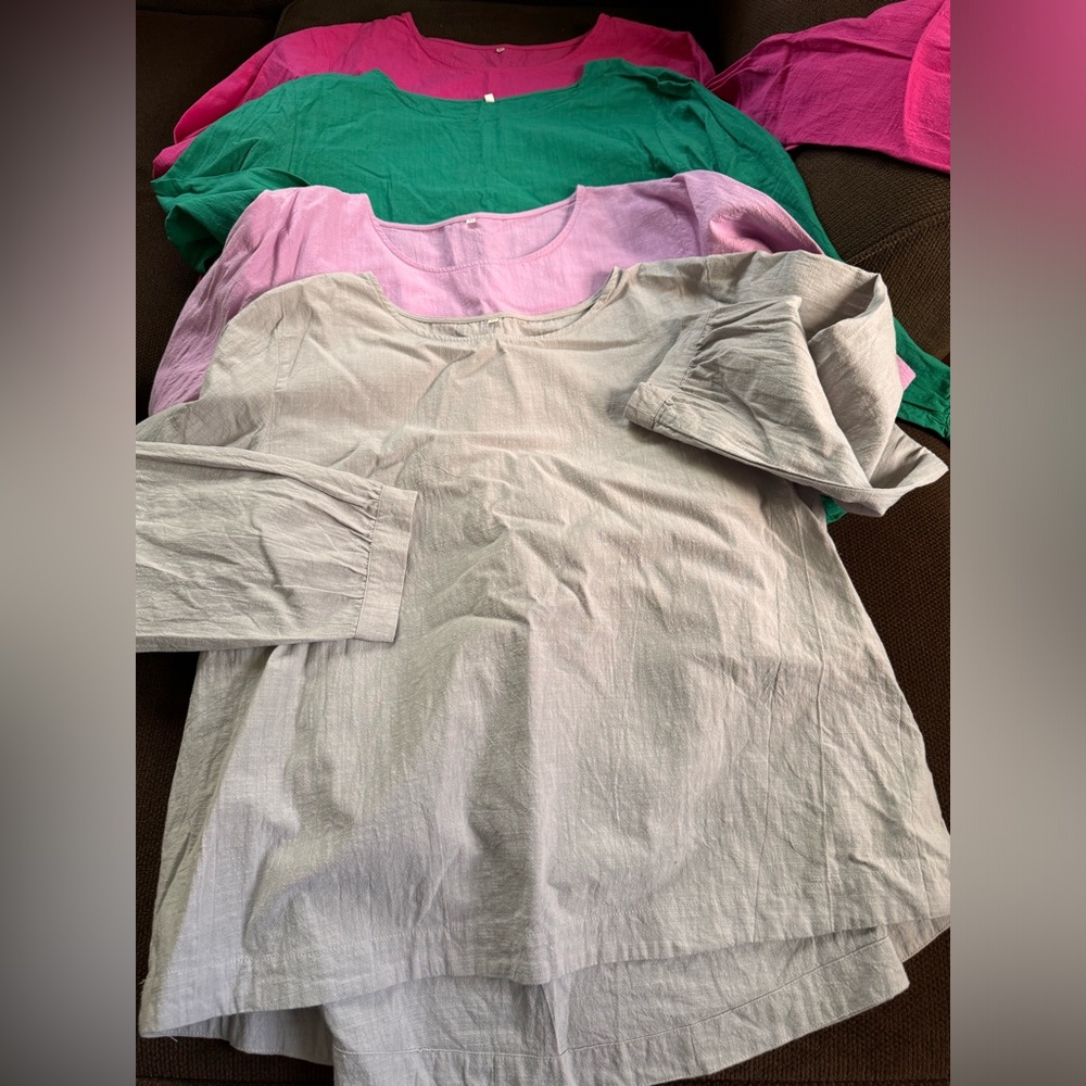 New XL Minibee Cotton Linen Long Sleeve Casual Tops Bundle